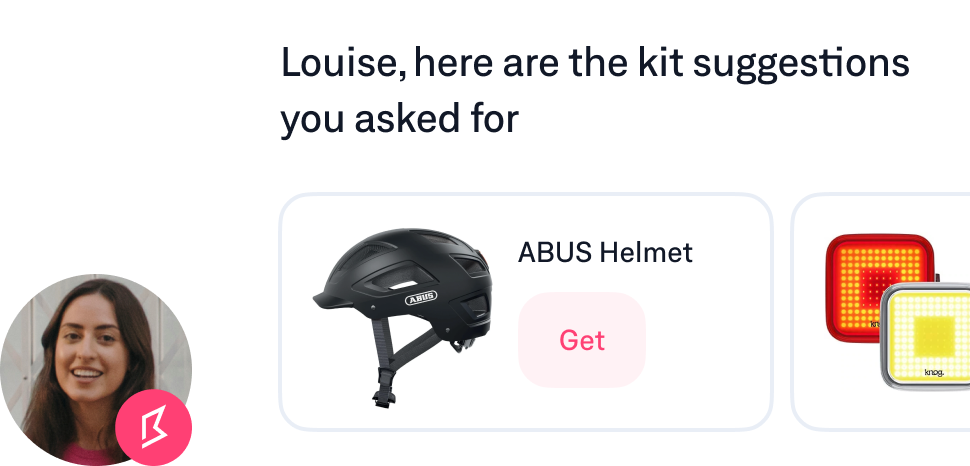 Conceirge text message 1: Louise, here are the kit suggestions you asked for